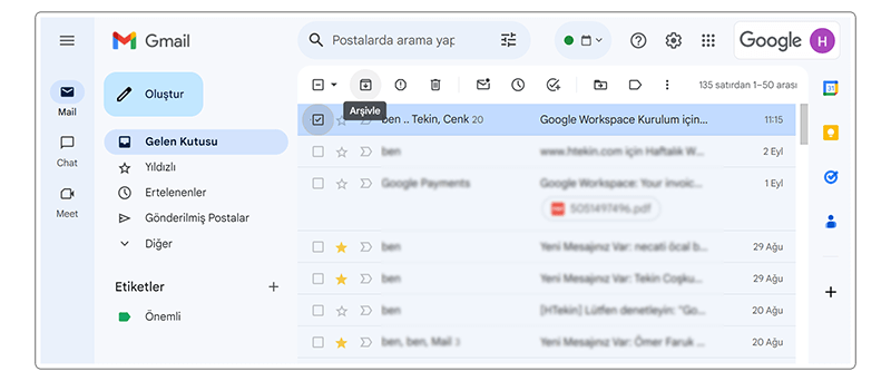 Gmail Arşiv Özelliği Nasıl Kullanılır